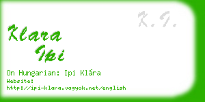 klara ipi business card